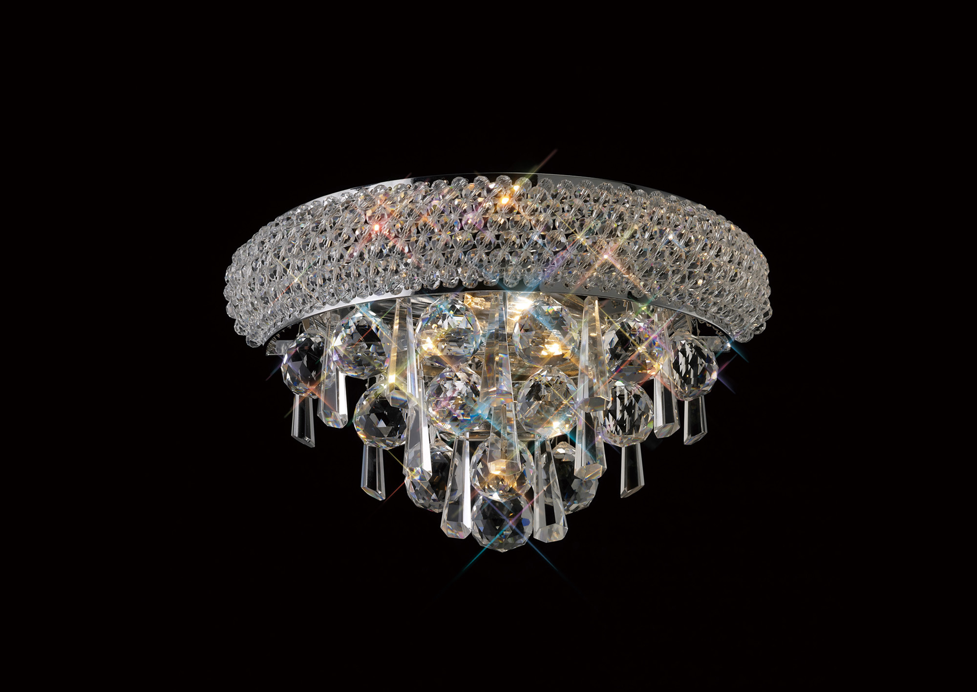 Alexandra Polished Chrome Crystal Wall Lights Diyas Wall Washers